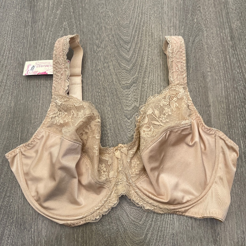 Telimussto Bra Women's 46DDD Underwire Lace Tan Nude